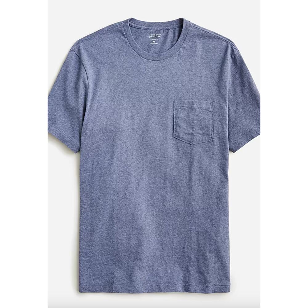 J.Crew | NWOT Slim Broken-in pocket crewneck T-shirt Heather Shadow Blue | Sz S
